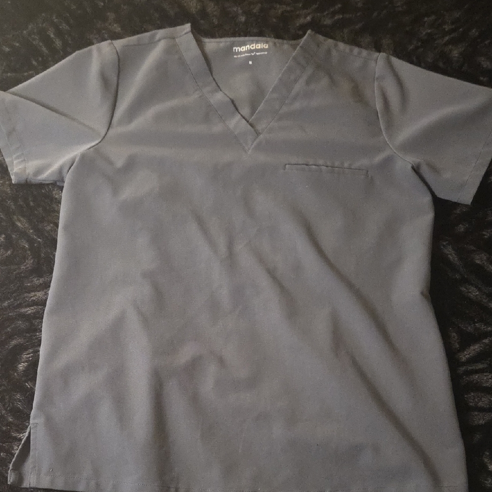 Mandala Gray Women's Scrub Top